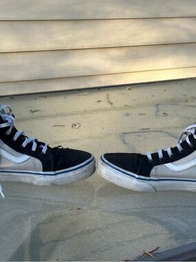 Vans Kids Black and White High-Top Sneakers